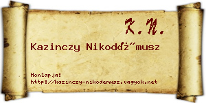 Kazinczy Nikodémusz névjegykártya